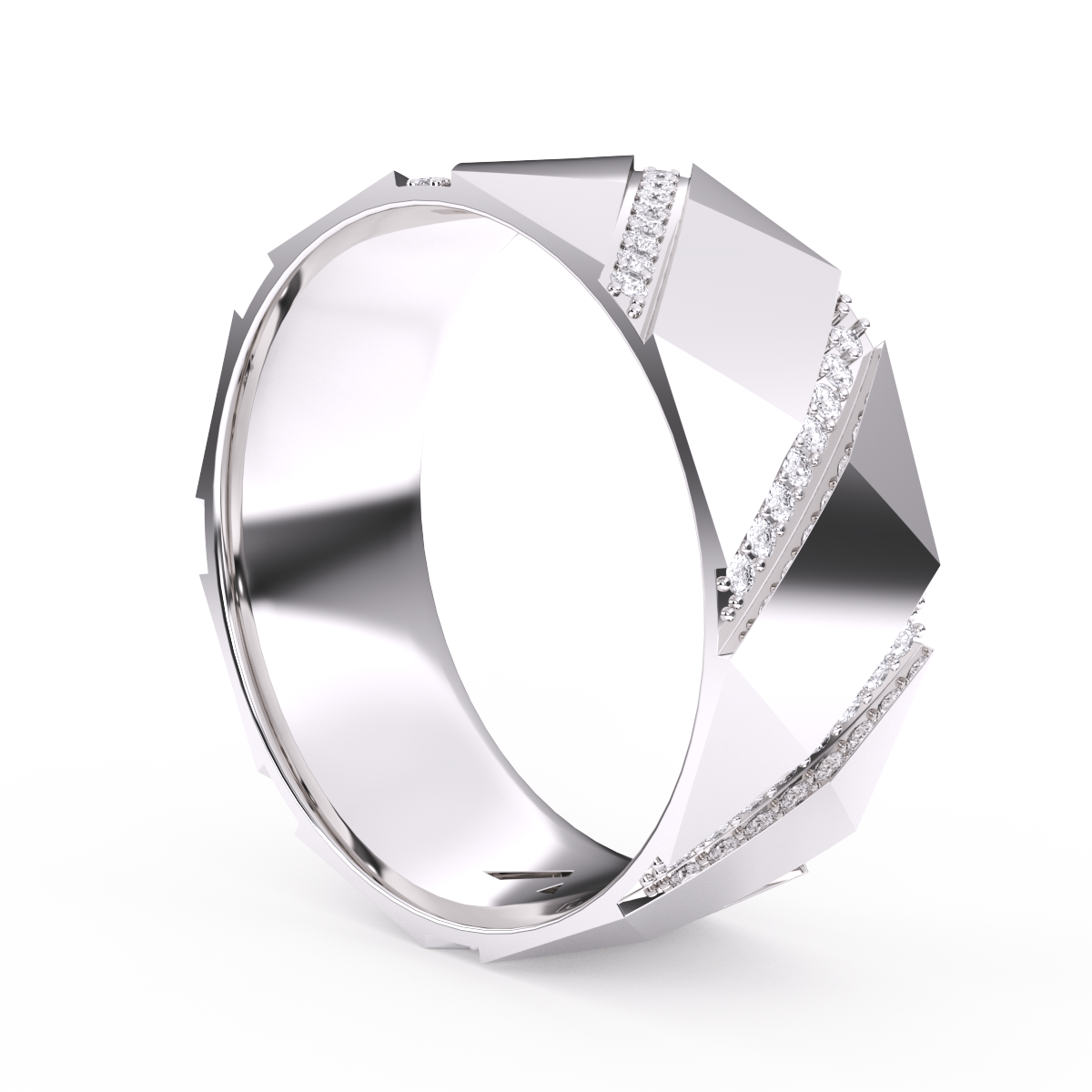 Attractive Diamond Wedding Mens Band